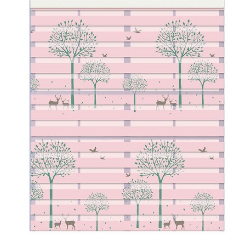 스코홈 북유럽 감성 콤비 블라인드 160, 숲 이야기 (핑크)