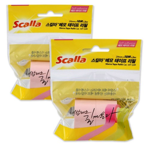 Scalla 메모테이프 리필 MT-24R, 2개, 핑크, 핑크