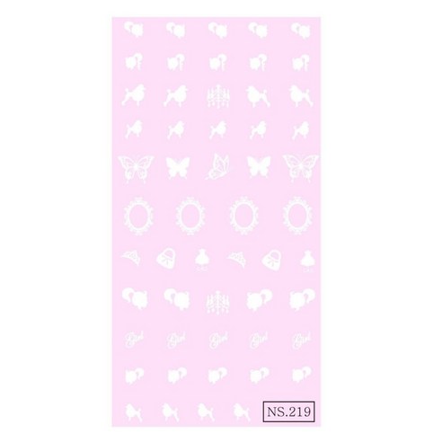 네일스케치 드라이데칼, 공주거울 화이트, 1개