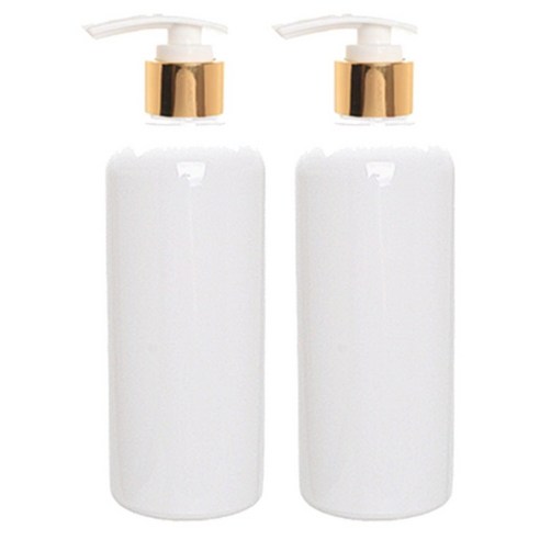 병도매닷컴 DT400 용기 400ml + 디스펜서, 용기 (백색), 캡 (골드), 2개