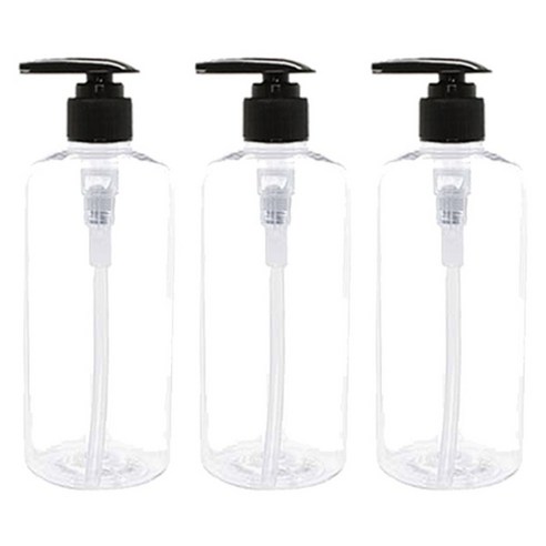 병도매닷컴 DTB300 용기 + 디스펜서 세트 3개, 용기(투명), 캡(206검정), 300ml