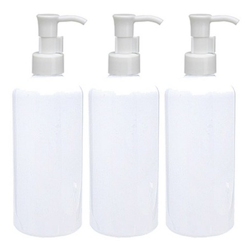 병도매닷컴 DTB300 용기 + 디스펜서 세트 3개, 용기(백색), 캡(오일펌프), 300ml