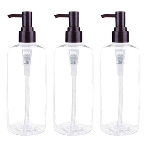 병도매닷컴 DTB300 용기 + 디스펜서 세트 3개, 용기(투명), 캡(펄보라), 300ml