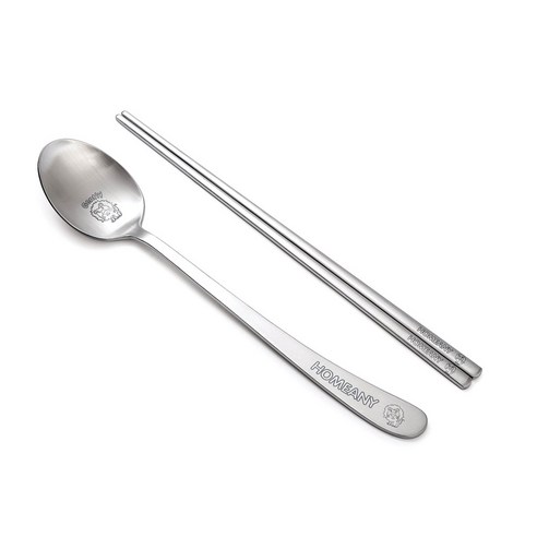 홈애니 국산 어른벌 사자 스푼 + 젓가락, 수저+젓가락, 2개