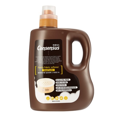 컨센서스 패밀리 섬유유연제 베이비파우더향 본품, 3.4L, 1개