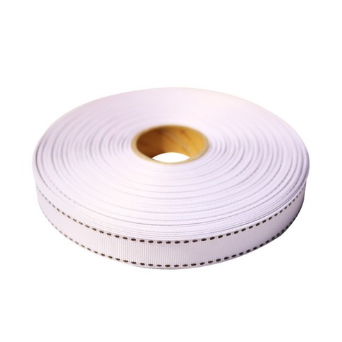 금비코리아 골직스티치 리본 15mm x 45m, 백색/밤색, 1개