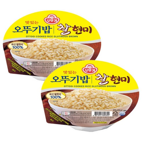 오뚜기 맛있는오뚜기밥 찰현미, 210g, 2개
