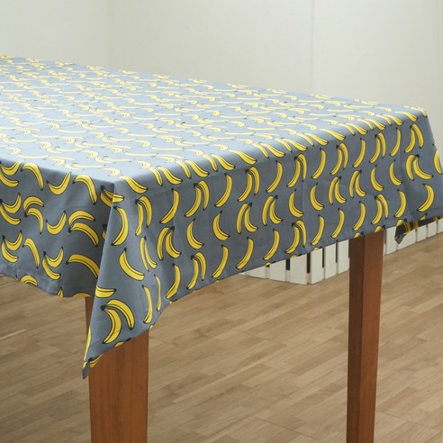 앤코튼 나에게바나나 테이블보, 그레이, 6인 (105 x 210 cm)