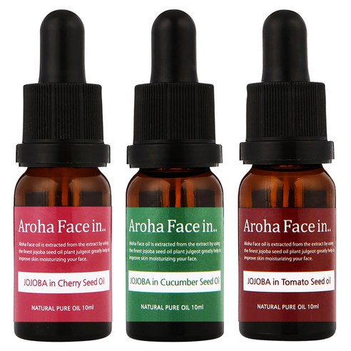 아로하트리즈 아로하페이스인 오일 세트, 체리씨드 10ml + 오이씨드 10ml + 토마토씨드 10ml, 1세트