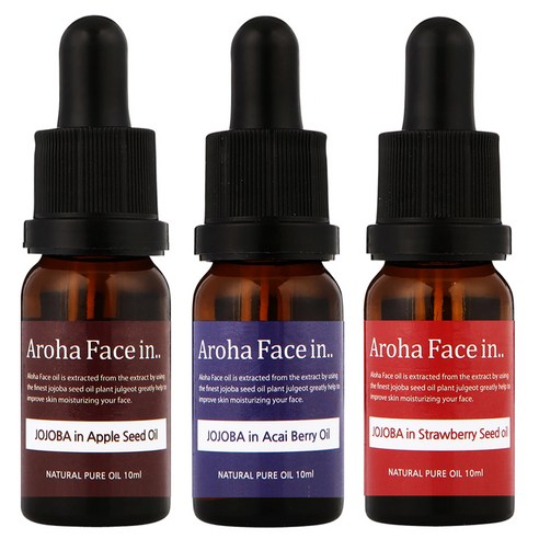 아로하트리즈 아로하페이스인 오일 세트, 애플씨드 10ml + 아사이베리 10ml + 딸기씨드 10ml, 1세트