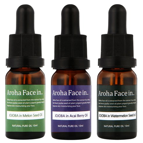 아로하트리즈 아로하페이스인 오일 세트, 멜론씨드 10ml + 아사이베리 10ml + 수박씨드 10ml, 1세트