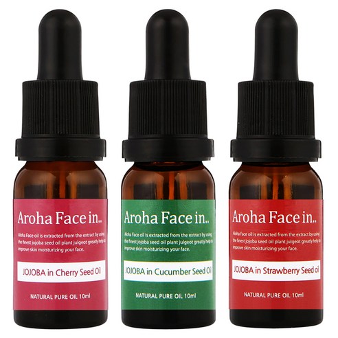 아로하트리즈 아로하페이스인 오일 세트, 체리씨드 10ml + 오이씨드 10ml + 딸기씨드 10ml, 1세트
