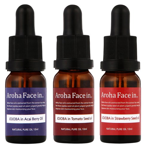 아로하트리즈 아로하페이스인 오일 세트, 아사이베리 10ml + 토마토씨드 10ml + 딸기씨드 10ml, 1세트