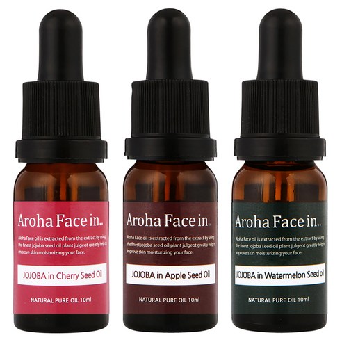 아로하트리즈 아로하페이스인 오일 세트, 체리씨드 10ml + 애플씨드 10ml + 수박씨드 10ml, 1세트