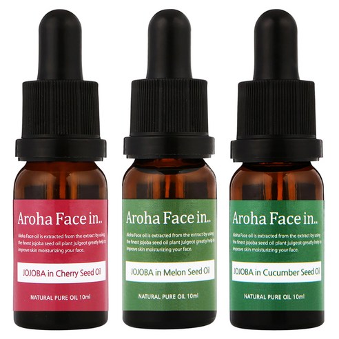 아로하트리즈 아로하페이스인 오일 세트, 체리씨드 10ml + 멜론씨드 10ml + 오이씨드 10ml, 1세트