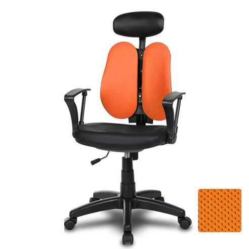 체어클럽 G플러스백 BW형 고급헤더형 메쉬원단 학생/사무용 의자, 오렌지