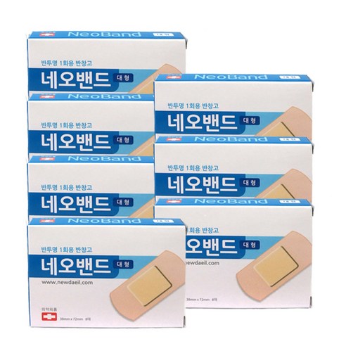 뉴바이오 네오밴드, 8매 x 7개, 대형 (38 x 72 mm) - 가격 변동 추적 그래프 - 역대가