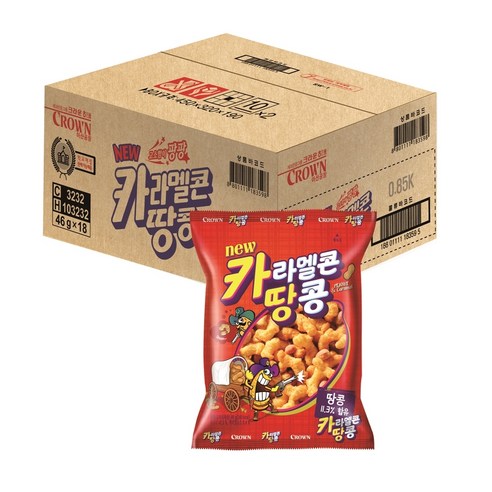크라운 카라멜콘 땅콩, 46g, 18개