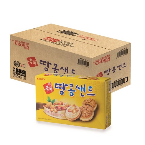 크라운 국희 땅콩샌드, 372g, 12개