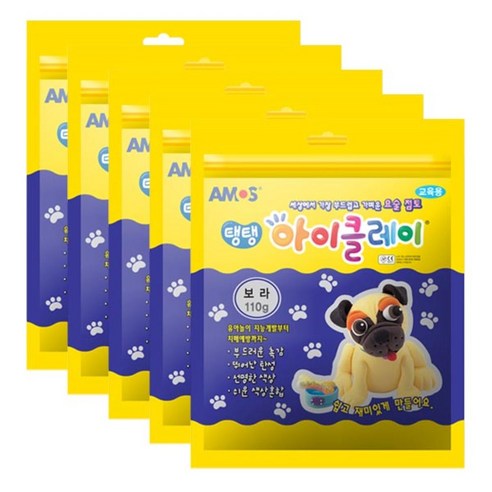 아모스 탱탱 아이클레이 파우치 5p, 보라, 110g