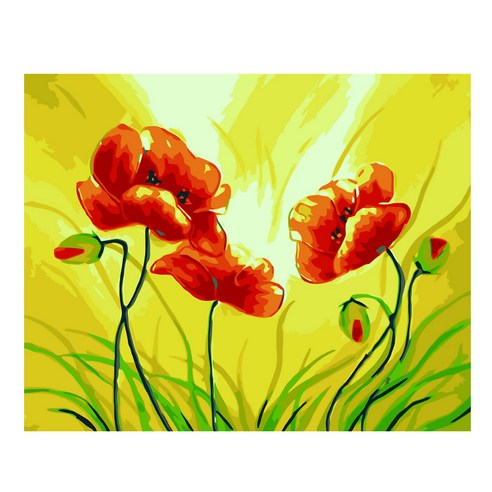 필립로지스틱 DIY 그림그리기 40 x 50 cm, 붉은꽃