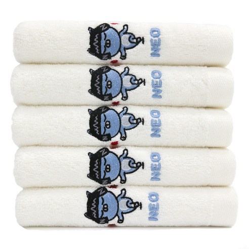 카카오프렌즈 세면타월 150g 30수 면사, 네오, 5개