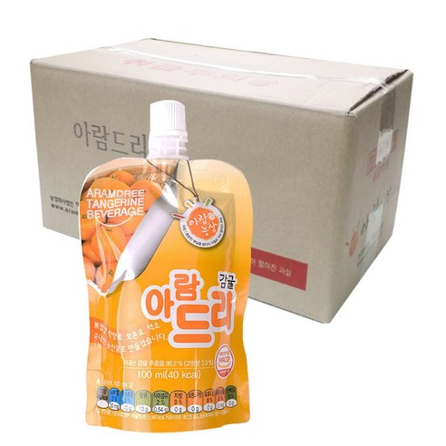 아람농장 아람드리 감귤주스, 100ml, 10개