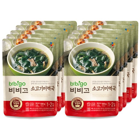 비비고 소고기 미역국, 500g, 10개
