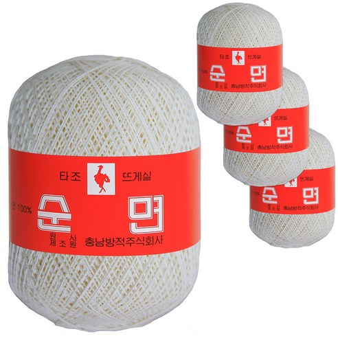 구정 타조 뜨개실 30수 4p, 102 아이보리