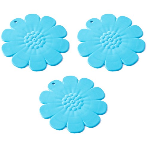 인터팝 꽃무늬 냄비받침 T4008, 블루, 3개입