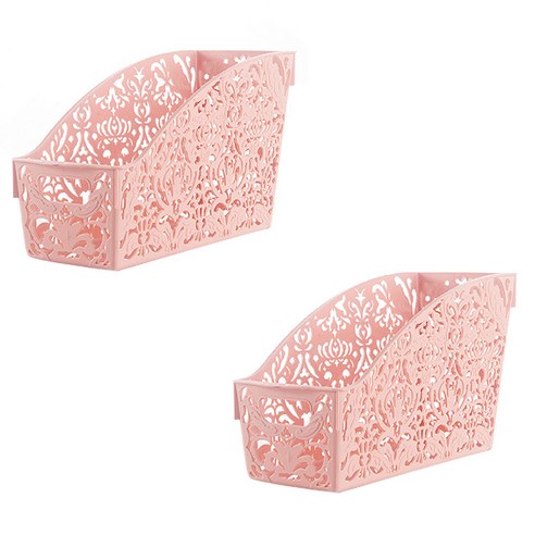 인터팝 파스텔문양 수납함, 핑크, 2개입