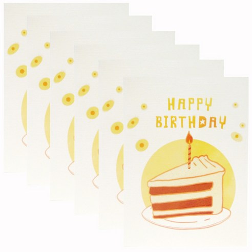 홀마크 생일 축하 카드, 미니케이크 KED2187, 6개입