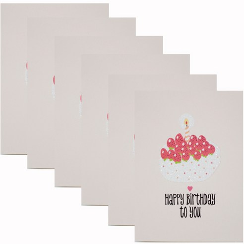 홀마크 생일 축하 카드, 딸기 KED2164, 6개입