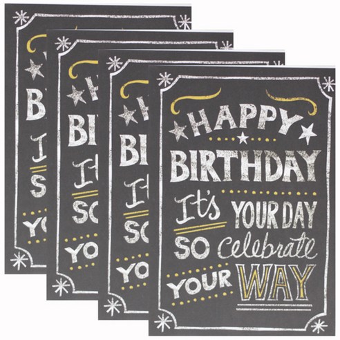 홀마크 생일 축하 카드, YOUR WAY 11360466, 4개입