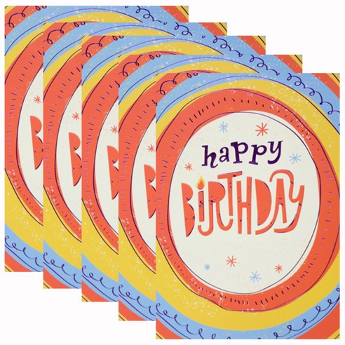 홀마크 생일 축하 카드, 촛불속 KED2545, 5개입