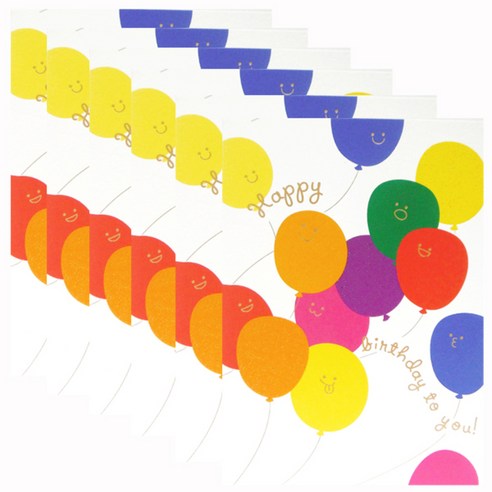 홀마크 생일 축하 카드, 풍선 KED2191, 6개입