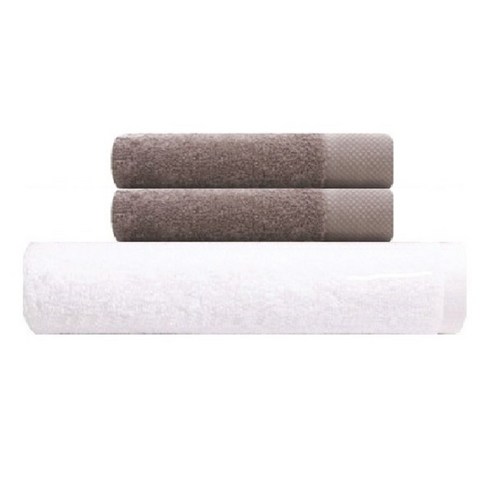 송월타월 호텔용 바스타월 흰색 + 호텔용 타월 140g 2p, 브라운, 1세트