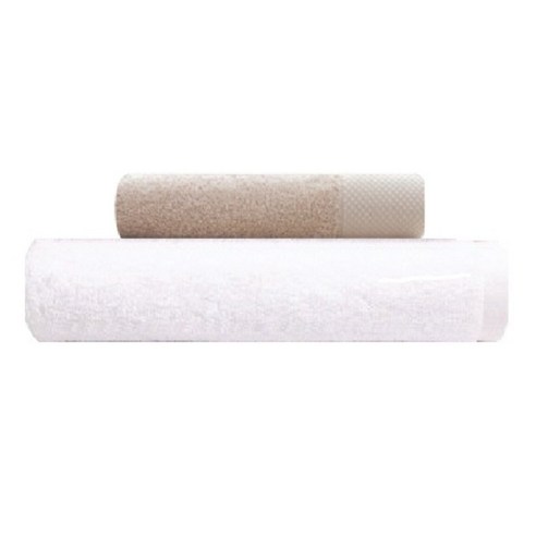 송월타월 호텔용 바스타월 흰색 + 호텔용 타월 140g, 베이지, 1세트