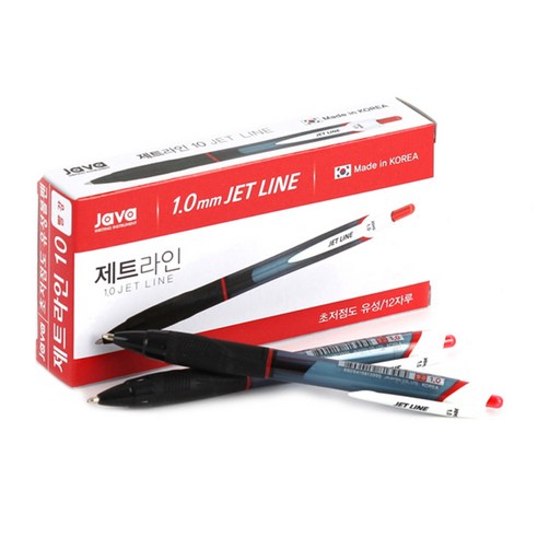 자바펜 제트라인 볼펜 1.0mm, 레드, 1개
