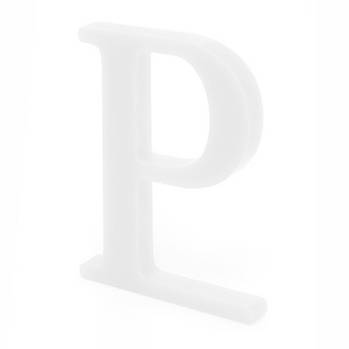 쿠 홈 인테리어 소품 스텐딩 이니셜 02, P (화이트)