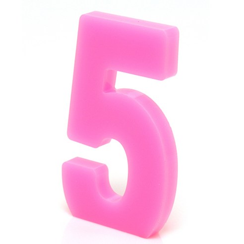 쿠 홈 인테리어 소품 아크릴 스텐딩 이니셜 01 숫자, 5 (핑크)