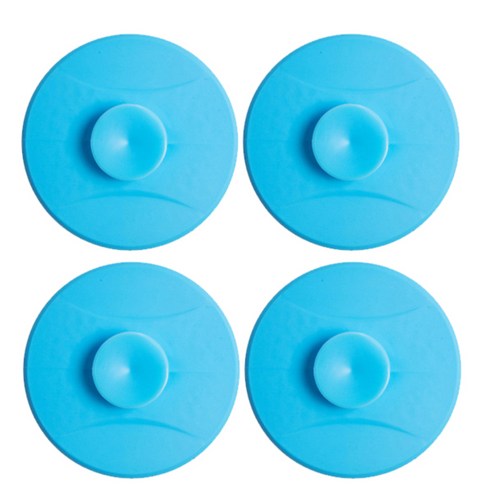 리버그린 욕실 배수구 냄새커버캡 블루, 4개입