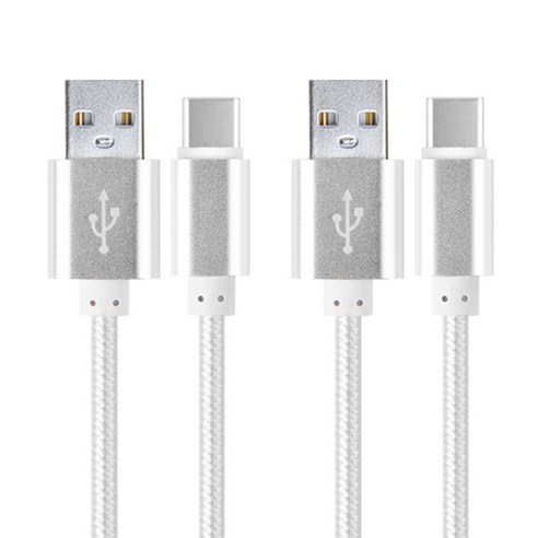 칼론 USB3.1 C타입 고속충전 케이블 1m KC-CC100, KC-CC100 (실버), 2개입