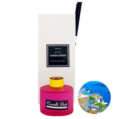 캔들도도 천연아로마 컬러라운드 핫핑크 디퓨저 100ml, 라이트블루