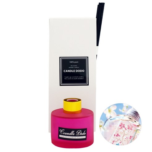 캔들도도 천연아로마 컬러라운드 핫핑크 디퓨저 100ml, 체리블라썸