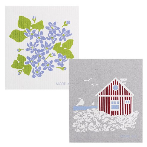 쿠 핀란드 행주 2p 세트 제비꽃 + 하우스, 혼합 색상