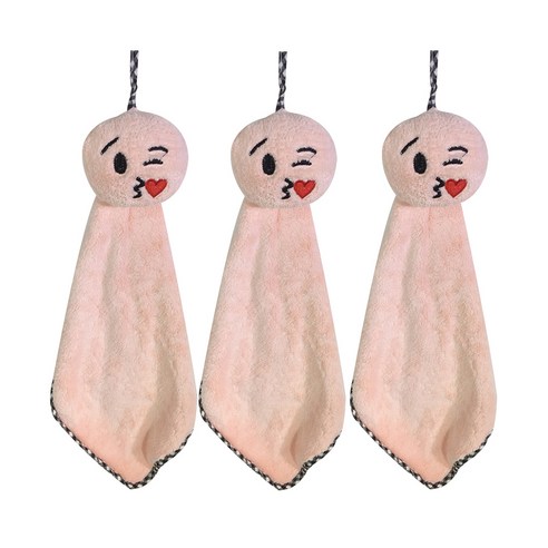 인터팝 큐티 벨벳수건타월, 핑크쪽, 3개입