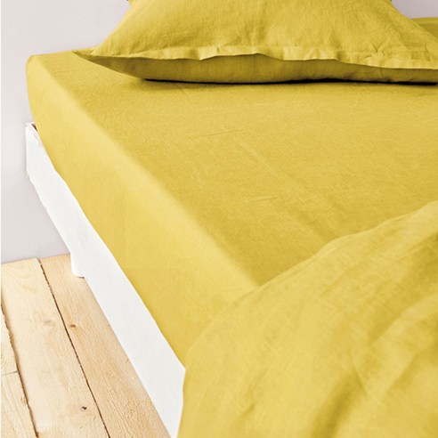 라흐두뜨 린넨 단색 매트리스 커버 F682757, yellow
