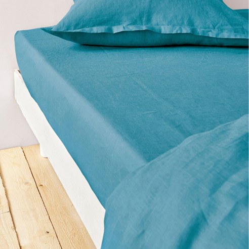 라흐두뜨 린넨 단색 매트리스 커버 F682757, paon blue