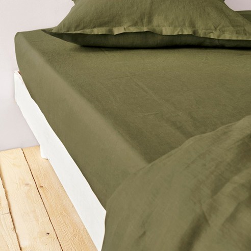 라흐두뜨 린넨 단색 매트리스 커버 F682757, khaki